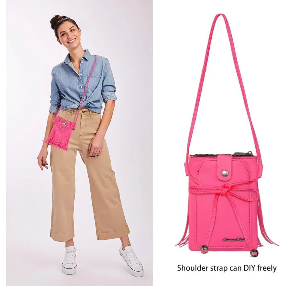 Small Vegan Leather Crossbody Bag Women Western Cell Phone Purse